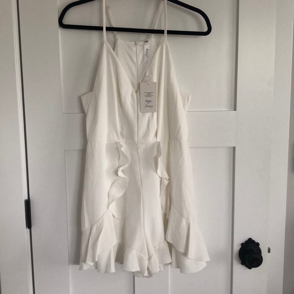 White ruffle romper